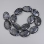 Labradorite Beads oval, diameter 30×20mm± on fishing line, length 38cm+
