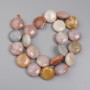 Beads, Fossilized Coral Coin 17.5 mm, on a thread, length 39 cm+