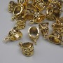 Pendant bail base, diameter 13x8mm +-, hole diameter 5x6mm +-, gold-tone metal, packaging 20 g +- (~24 pcs)