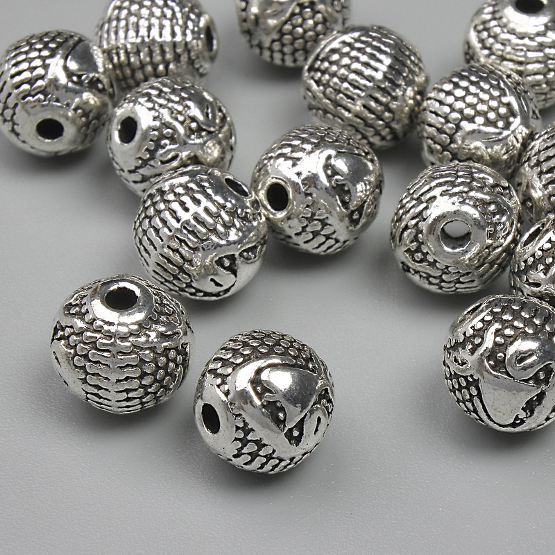 Bead insert finish, metal color silver, diameter 8mm±, hole diameter 1.9mm±, packaging 20 g ~14 pcs +