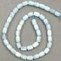 Aquamarine natural stone beads "barrel", diameter 6x9mm, length 39cm+