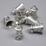 End Cap for Bead, Metal Color Silver, Diameter 17x11mm ±, Hole Diameter ~1mm ±, Packaging 20g (~8 pcs)