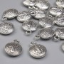 Pendant Saint Benedict Pendant in Silver Tone, diameter 13×10 mm ± packaged 20 g (~16 pcs)