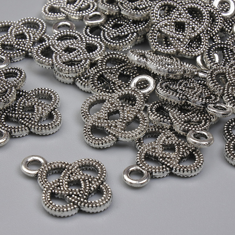 Pendant Celtic knot, metal color silver, diameter 17x13mm± packaging 20g (~23 pcs)