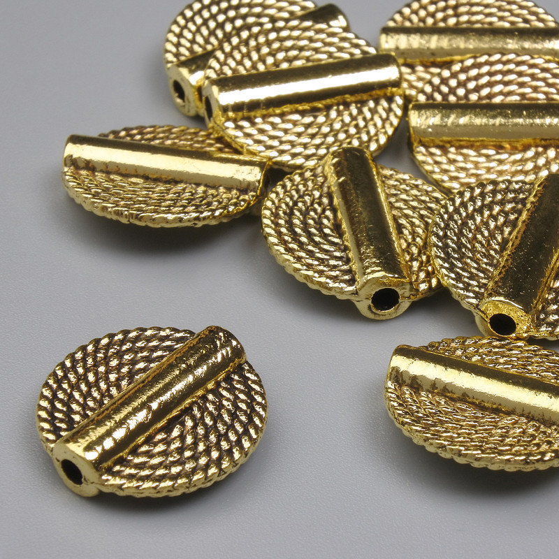 Bead Findings Inlay Bead Color: Gold, Ø 14 mm ± hole Ø 1.7 mm ± packaging 20 g (~12 pcs)