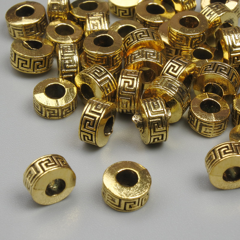 Bead Inlay Findings in Gold Color, 6.5×4 mm ± hole 2.8 mm, packaging 20 g (~37 pcs)