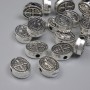 Bead Inlay Pendant Saint Benedict Color: Silver, 10x8 mm +/- hole 1.5 mm +/- packaging 20 g (~19 pcs)