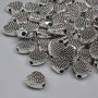 Bead finding insert heart shape, metal color silver, diameter 7mm±, hole diameter 1.3mm±, packaging 20g (~40 pcs)