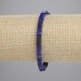 Lapis Lazuli Bead Bracelet 4.5×4.5 mm Cubes, Stretch, 18 cm