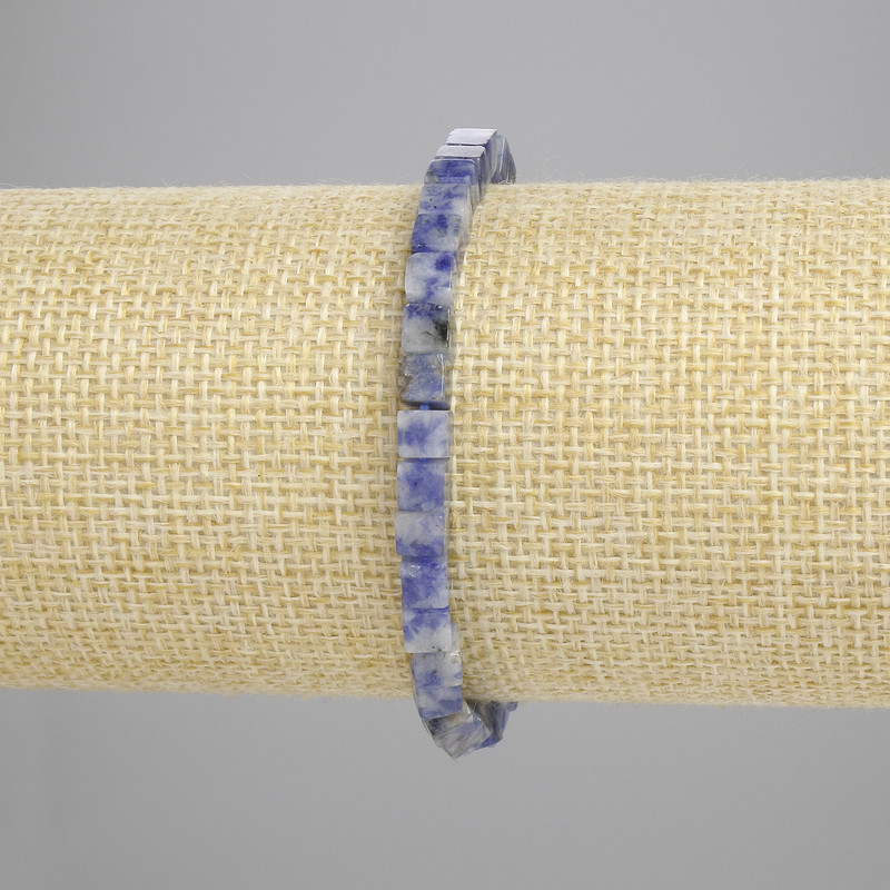 Sodalite Bracelet Cubes 4.5x4.5mm±, 18cm± Stretch