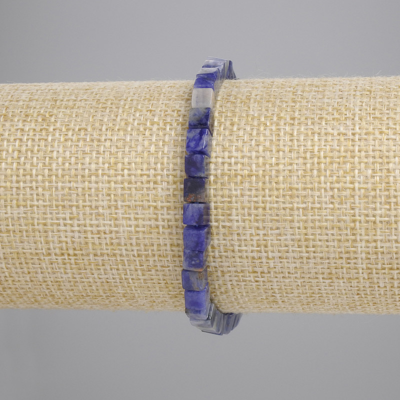 Sodalite Bracelet Cubes 4.5x4.5mm, Stretch, 18cm