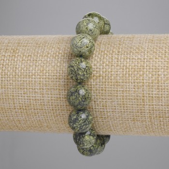 Serpentine Bracelet Smooth Bead, 12mm diameter ±, 18cm length ± stretch