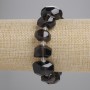 Bracelet Smoky Topaz Multisided Beads, diameter 12-18×10-13mm±, 5mm± seed beads, length 18cm±, stretch