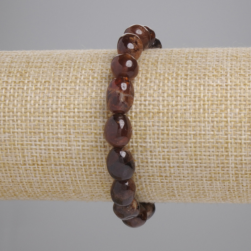 Garnet Hesonite Faceted Bracelet, 9-13×8-10mm, +-, 18cm adjustable, stretch