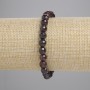 Garnet Bracelet, faceted round beads, 7mm diameter ±, length 18cm ±, stretch