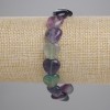 Fluorite Natural Stone Heart Bracelet, 12mm diameter +/-, length 18cm +/- (stretch)