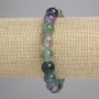 Fluorite Bracelet with Natural Stone, Smooth Beads, 10mm diameter ±, Length 18cm ± (stretch)