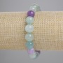 Fluorite Natural Stone Bracelet, Smooth Ball Beads, 10mm diameter ±, length 18cm ± (stretch)