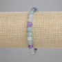 Fluorite Bracelet with Natural Stone, Smooth Round Beads 6mm, 18cm Length ± (Stretch)