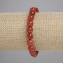Carnelian Bracelet Smooth Beads, 8mm diameter +-, Stretch Length 18cm+-