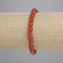 Carnelian Bracelet Smooth Beads, 6mm diameter, 18cm length, Stretch