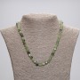 Jadeite Beaded Necklace Cubes, 5x5 mm, about 45 cm long with clasp