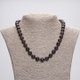 Garnet Bead Necklace, faceted round beads, diameter 9mm±, length 45cm± with clasp