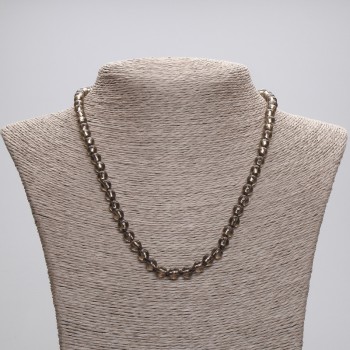 Beads Smoky Topaz Faceted Round Bead, diameter 6mm±, length 45cm± with clasp