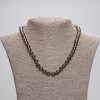 Smoky topaz Bead Necklace with Faceted Heart, 7.5 mm diameter ±, length 45 cm ± with clasp