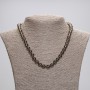 Smoky topaz Bead Necklace with Faceted Heart, 7.5 mm diameter ±, length 45 cm ± with clasp