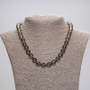 Smoky Quartz Bead Necklace with Faceted Round Bead, diameter 9mm, length 45cm ± with clasp