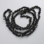 Beads, Silver Obsidian natural stone chip on thread, diameter 5-8, 5×2-4mm±, length 78cm ±