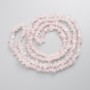 Beads Pink Quartz Natural Stone Chip on Thread, diameter 4-8mm, 5x3-4mm±, length 80cm ±
