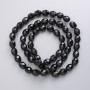 Beads Czech Crystal on fishing line black matte faceted grain, diameter 9.5x8mm + -, length 56cm +