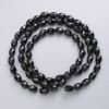 Beads Czech Crystal on thread black matte faceted seed beads, diameter 8x6mm + -, thread length 56cm +