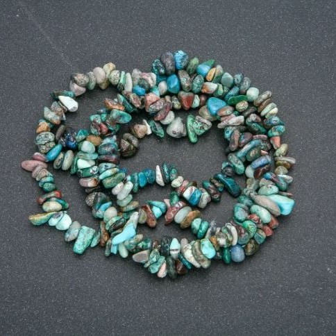 Chrysocolla Bead Strand, Nugget, 6x4 mm, 80 cm length +