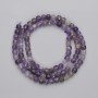 Amethyst Beads, Faceted Cube 4x4 mm, on Thread, 39 cm Length