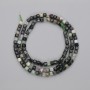 Elbaite Tourmaline Beads faceted cube, 3x3 mm ± on thread, 38 cm length+