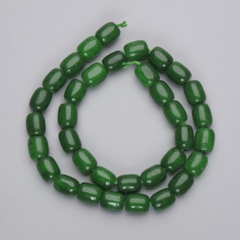 Chrysoprase Barrel Beads, 10x8.5 mm, on a thread, length 37 cm+
