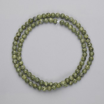 Tiger's Eye Beads Smooth Round 4–5 mm on a Beadline, 39 cm+ length
