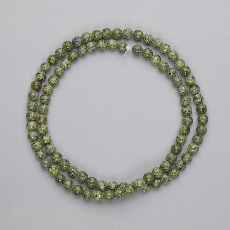 Tiger's Eye Beads Smooth Round 4–5 mm on a Beadline, 39 cm+ length