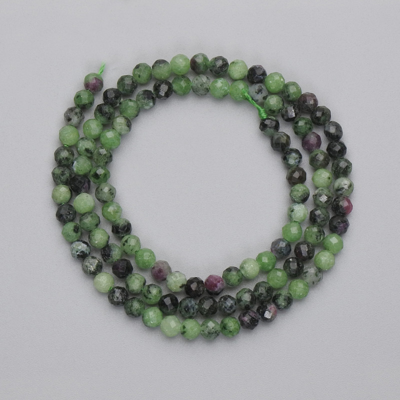 Zoisite Beads Faceted Round 3.5 mm on Thread, 38 cm+ Length