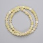 Yellow Frosted Agate Beads smooth rounds 6mm± on thread, length 35cm+