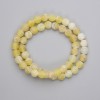 Yellow Frosted Agate Beads smooth round 8mm on fishing line, length 36cm+