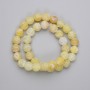 Yellow Frosted Agate Beads (Round) 10mm ± on thread, 36cm+ length