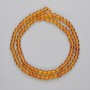 Citrine Beads Smooth Round 5mm, on Thread, 37cm+ length
