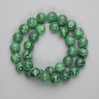 Malachite Beads straight smooth ball 12mm diameter on thread, length 39cm+