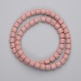Pink Lava Beads Cylinder Beads, 6x6mm diameter, on thread, 38cm length