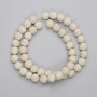 Beige Lava Stone Beads Round 8mm ± on thread, length 38cm+