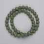 Green Lava Bead Round 8mm on fishing line, 38in length